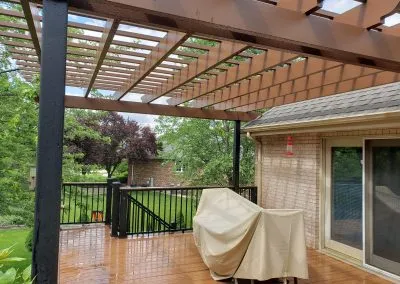 second story composite deck and pergola build