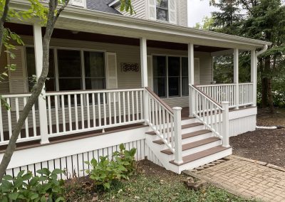 two-tone composite front porch build