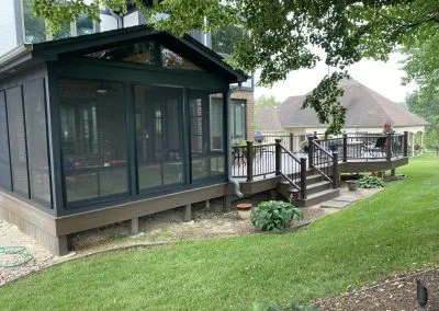 composite deck with attached screened in room build
