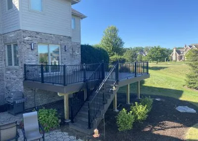 second story composite deck build