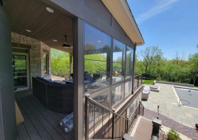 screen room build with deck
