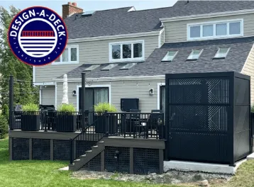 composite deck with privacy wall