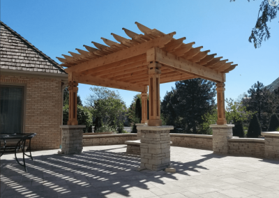 custom pergola build over patio