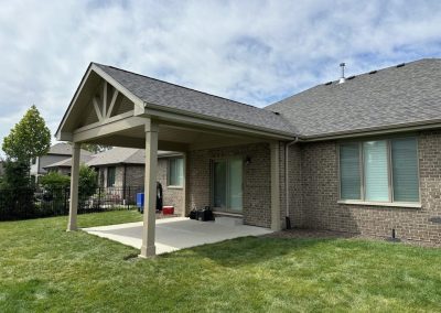 backyard patio cover with roof extension