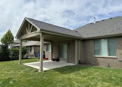 backyard patio cover with roof extension