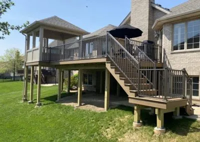 custom composite deck with cover and stairway